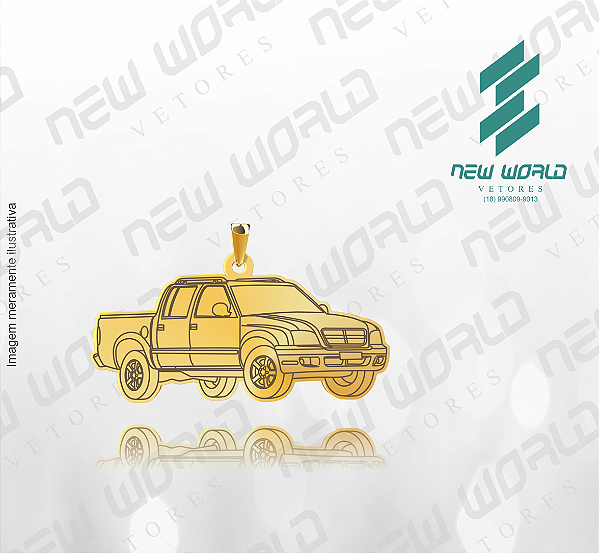 Arquivo de Pingente de Caminhonete S10 - Formato DXF - Tamanho 30 mm