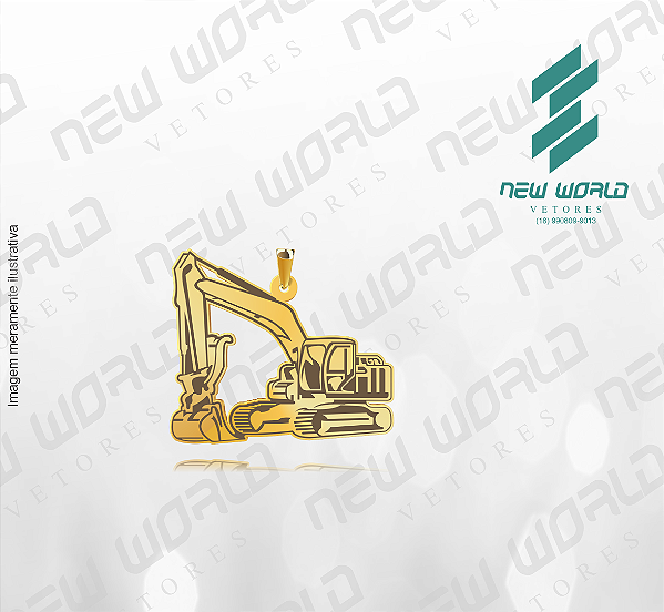 Arquivo de Pingente Retroescavadeira 2 - Formato DXF - Tamanho 30 mm