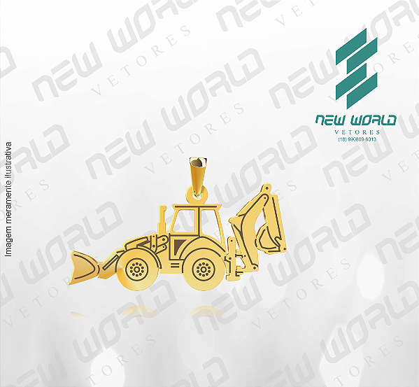 Arquivo de Pingente Trator com Pá Mecânica - Formato DXF - Tamanho 30 mm