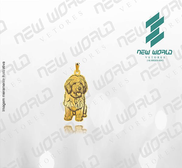 Arquivo de Pingente Cachorro Collie Barbudo - Formato DXF - Tamanho 30 mm