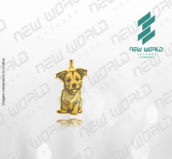 Arquivo de Pingente Cachorro Russel Terrier - Formato DXF - Tamanho 30 mm
