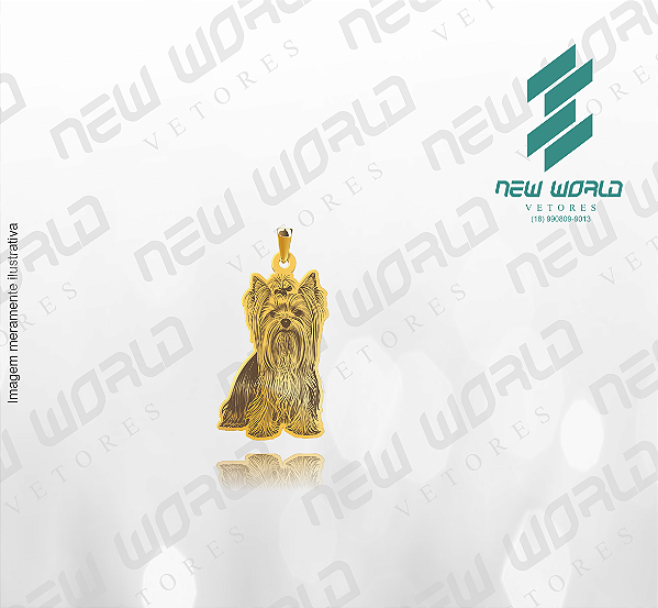 Arquivo de Pingente Cachorro Yorkshire Terrier - Formato DXF - Tamanho 30 mm