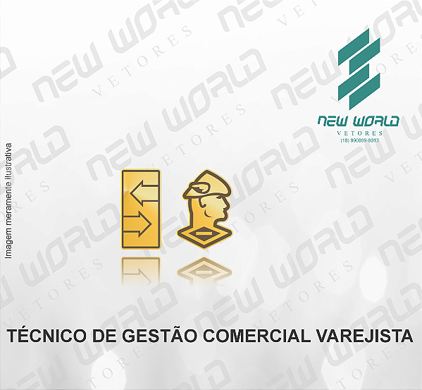 Arquivo de Emblema de Técnico de Gestão Comercial Varejista  - Formato DXF - Tamanho 8 mm