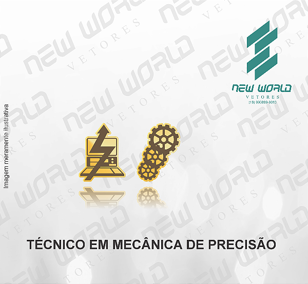 Arquivo de Emblema de Técnico em Mecânica de Precisão - Formato DXF - Tamanho 8 mm