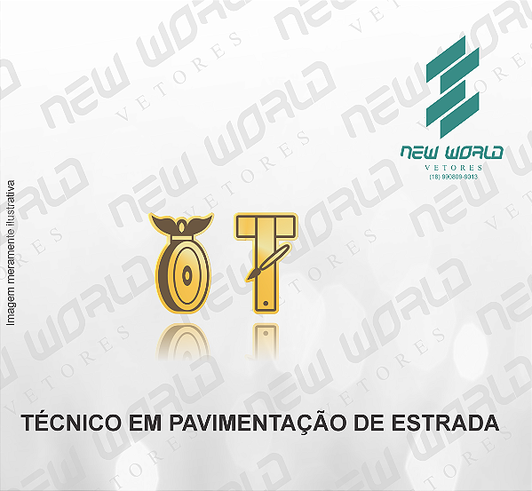 Arquivo de Emblema de Técnico em Pavimentação de Estradas - Formato DXF - Tamanho 8 mm