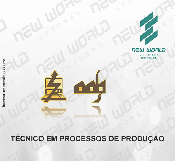 Arquivo de Emblema de Técnico em Processo de Produção - Formato DXF - Tamanho 8 mm