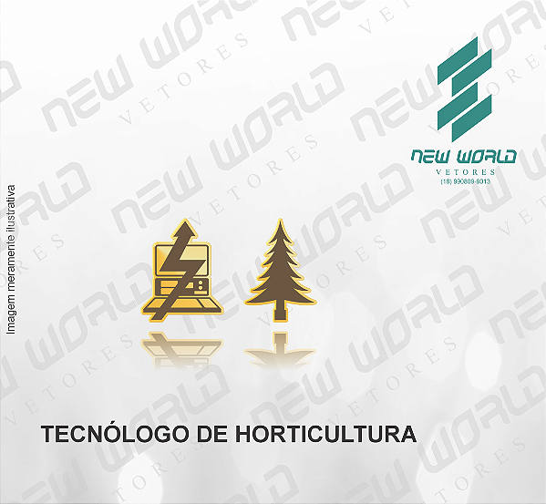 Arquivo de Emblema de Tecnólogo em Horticultura - Formato DXF - Tamanho 8 mm