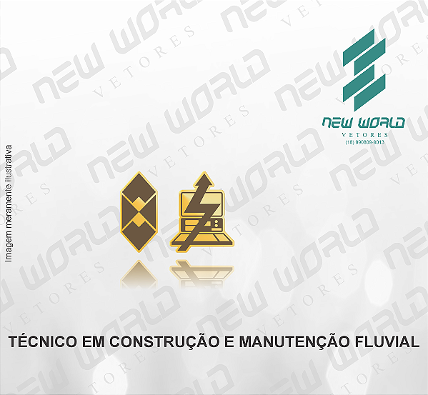 Arquivo de Emblema de Técnico em Construção e Manutenção Fluvial - Formato DXF - Tamanho 8 mm