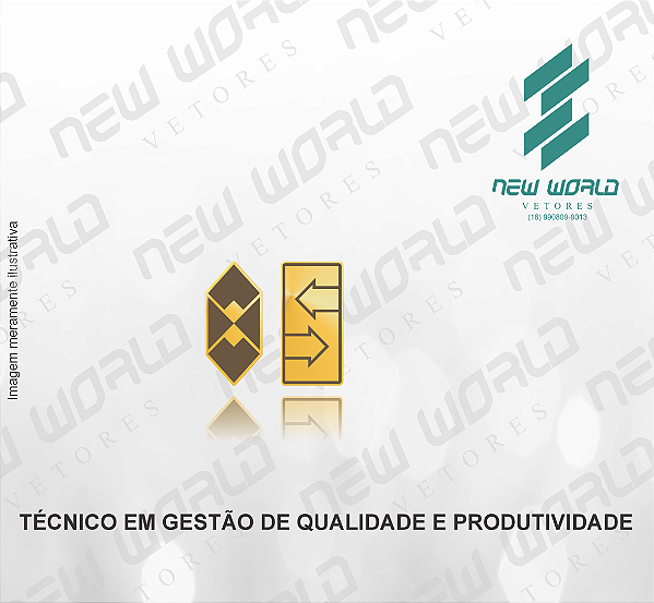 Arquivo de Emblema de Técnico em Gestão de Qualidade e Produtividade - Formato DXF - Tamanho 8 mm