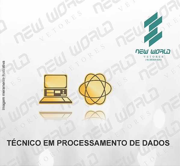 Arquivo de Emblema de Técnico em Processamento de Dados - Formato DXF - Tamanho 8 mm