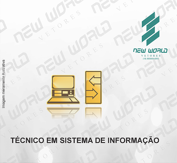 Arquivo de Emblema de Técnico em Sistema de Informação - Formato DXF - Tamanho 8 mm