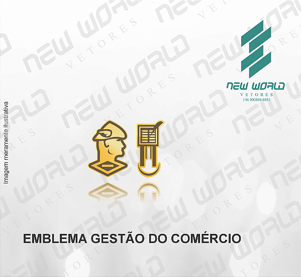 Arquivo de Emblema de Gestão de Comercio - Formato DXF - Tamanho 8 mm