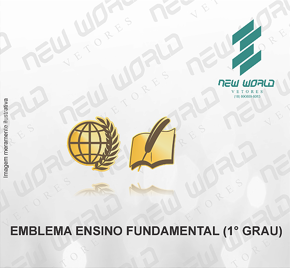 Arquivo de Emblema de Ensino Fundamental (1° Grau) - Formato DXF - Tamanho 8 mm