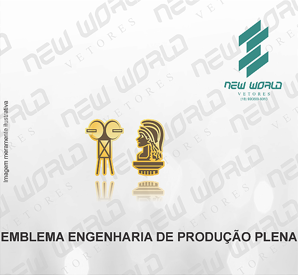 Arquivo de Emblema de Engenharia de Produção Plena- Formato DXF - Tamanho 8 mm