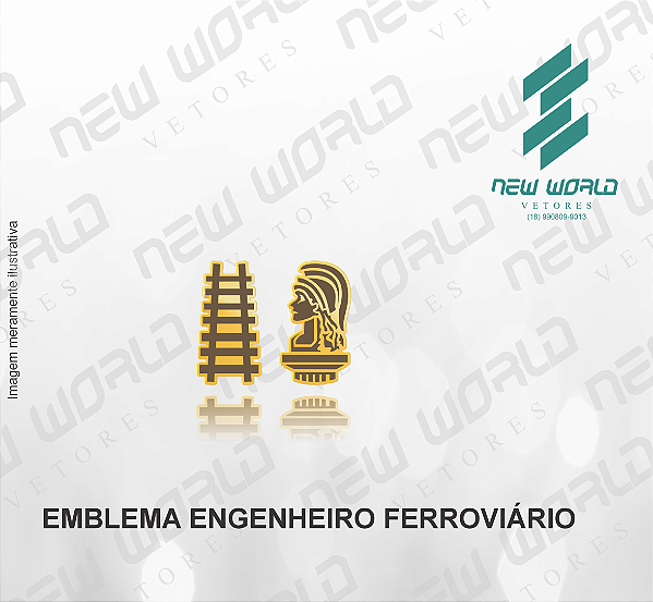 Arquivo de Emblema de Engenheiro Ferroviário - Formato DXF - Tamanho 8 mm