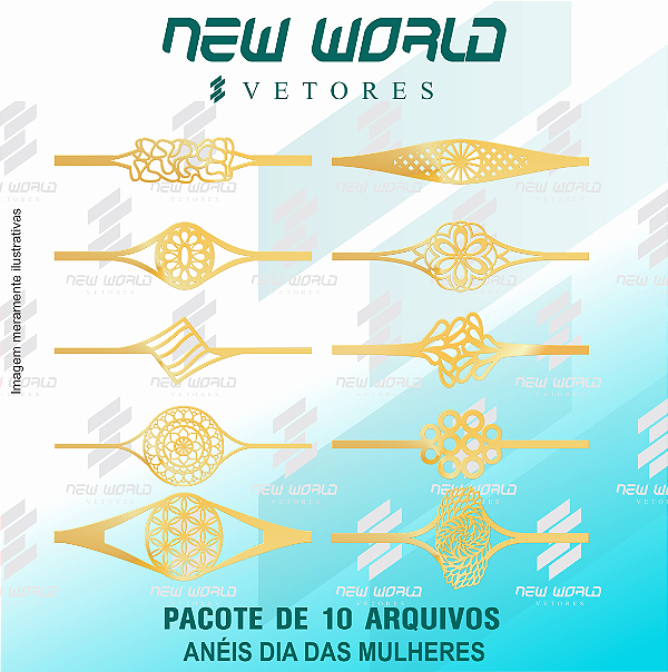 Pacote de Arquivos de Anéis Dia das Mulheres - Formato DXF - Tamanho 60 mm