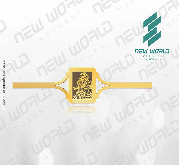 Arquivo de Anel Caixa Quadrada Jesus e Maria - Formato DXF - Tamanho 70 mm