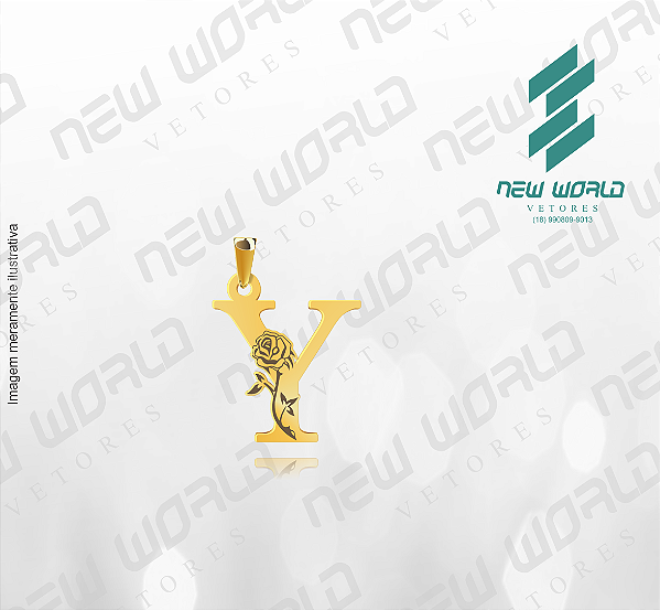 Arquivo de Pingente Rosa Letra Y - Formato DXF - Tamanho 30 mm