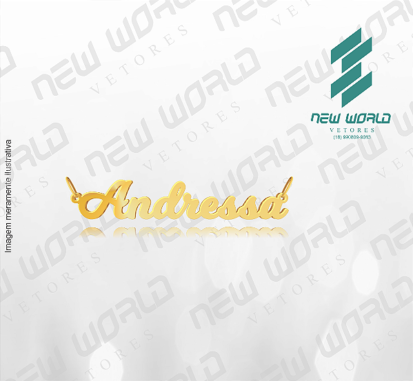Arquivo de Pingente Nome Andressa - Formato DXF - Altura 11 mm