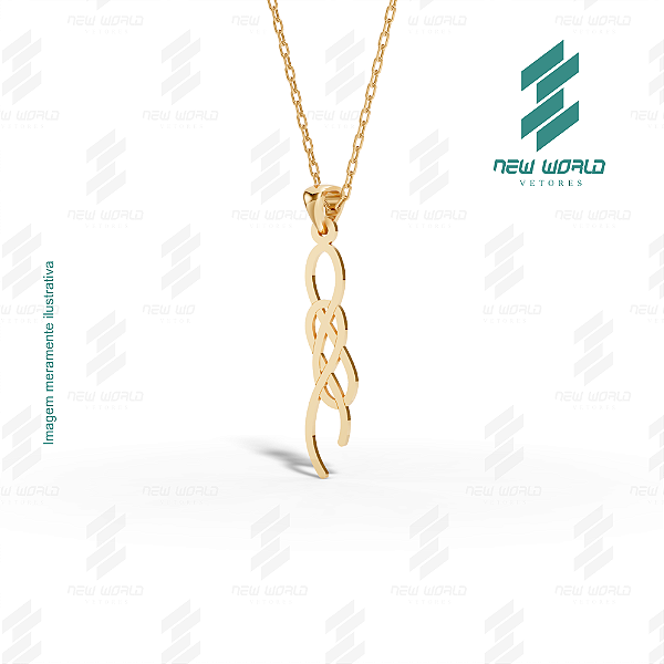 Arquivo de Pingente Caminhos Cruzados - Formato DXF - Tamanho 28 mm