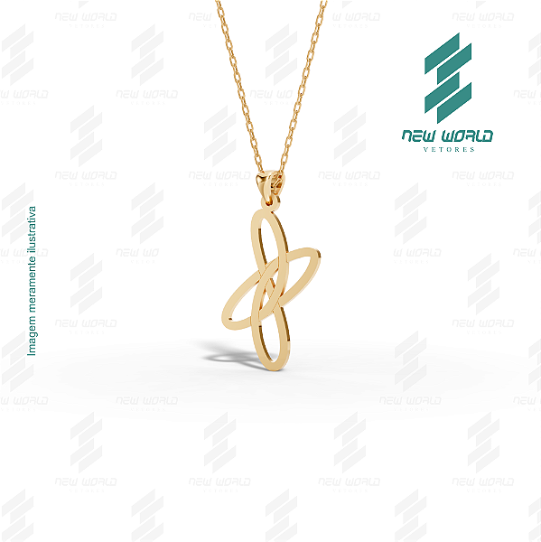 Arquivo de Pingente Elo de União - Formato DXF - Tamanho 28 mm