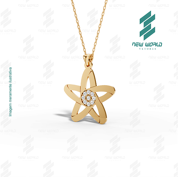 Arquivo de Pingente Estrela Guia - Formato DXF - Tamanho 28 mm