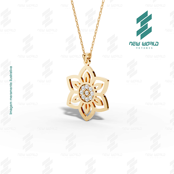 Arquivo de Pingente Flor do Destino - Formato DXF - Tamanho 28 mm