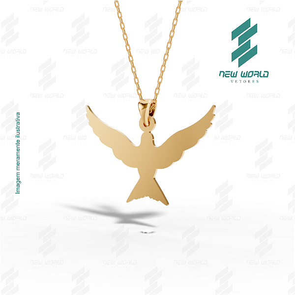 Arquivo de Pingente Pássaro da Liberdade - Formato DXF - Tamanho 28 mm
