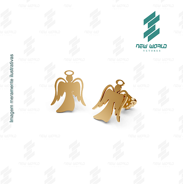Arquivo de Brinco Anjo da Guarda - Formato DXF - Tamanho 15 mm