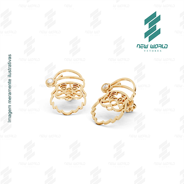 Arquivo de Brinco Papai Noel - Formato DXF - Tamanho 15 mm