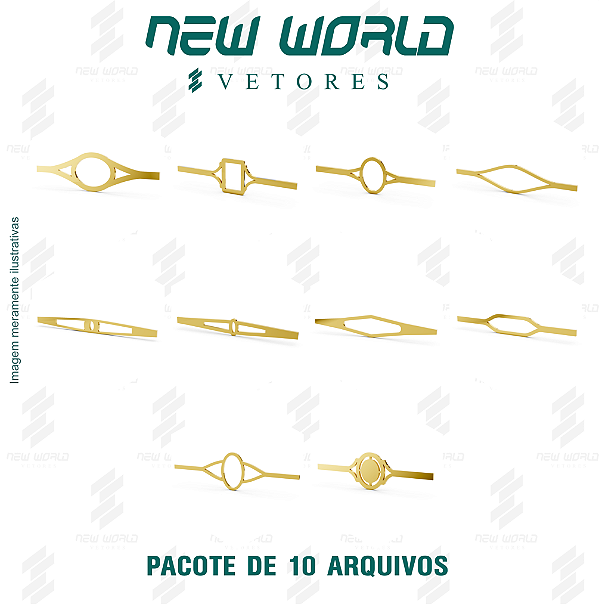 Pacote de Arquivos de Aros de Anéis - Formato DXF - Tamanho 70 mm