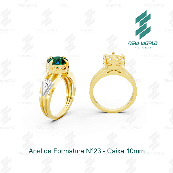 Arquivo de Anel Formatura Caixa Redonda N°23 - Formato DXF, SVG - Tamanho 19,42 mm