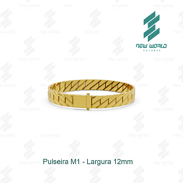 Arquivo de Pulseira Completa - Formato DXF - Tamanho 12mm de Largura