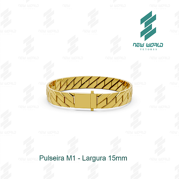 Arquivo de Pulseira Completa - Formato DXF - Tamanho 15mm de Largura