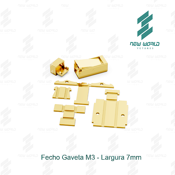 Arquivo de Fecho Gaveta 3 - Formato DXF, SVG - Tamanho 7 mm
