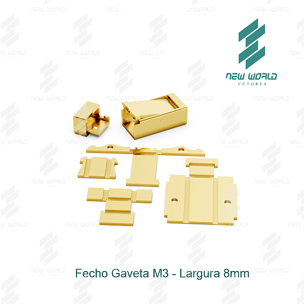 Arquivo de Fecho Gaveta 3 - Formato DXF, SVG - Tamanho 8 mm