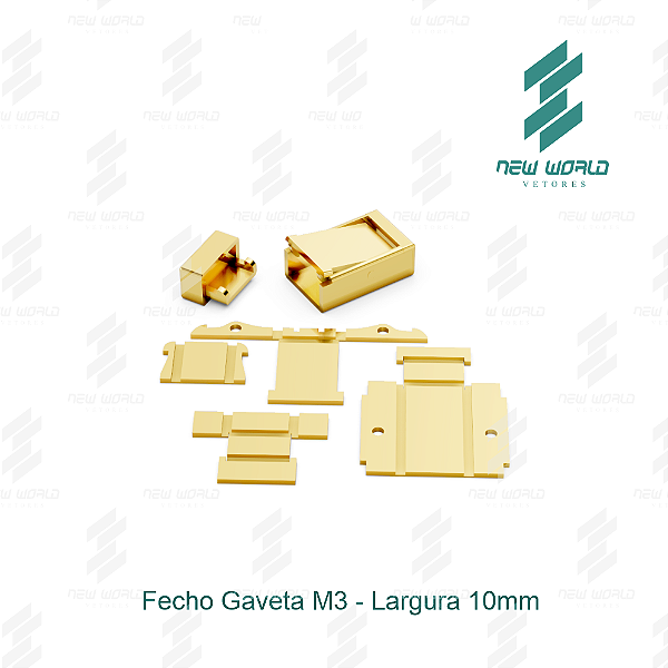 Arquivo de Fecho Gaveta 3 - Formato DXF, SVG - Tamanho 10 mm
