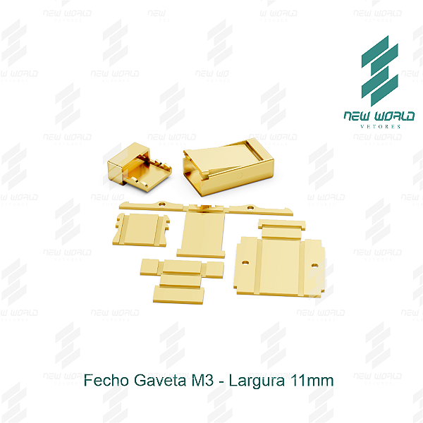 Arquivo de Fecho Gaveta 3 - Formato DXF, SVG - Tamanho 11 mm