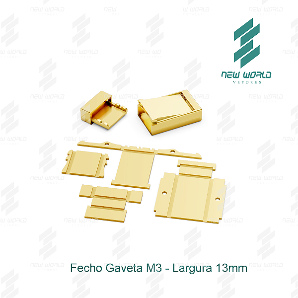 Arquivo de Fecho Gaveta 3 - Formato DXF, SVG - Tamanho 13 mm