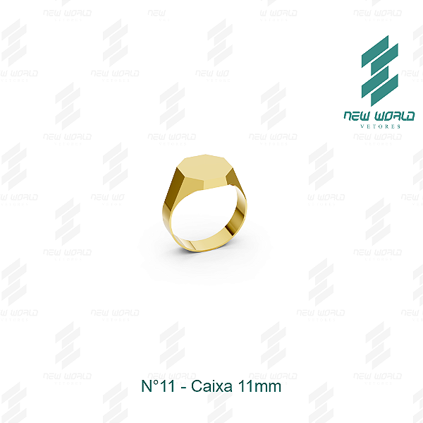Arquivo de Anel Caixa Octogonal N°11 - Formato DXF, SVG - Tamanho 11 mm (para chapa de 0,5mm)