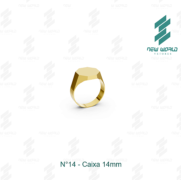 Arquivo de Anel Caixa Octogonal N°14 - Formato DXF, SVG - Tamanho 14 mm (para chapa de 0,5mm)