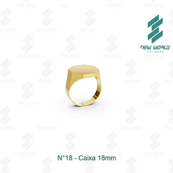 Arquivo de Anel Caixa Octogonal N°18 - Formato DXF, SVG - Tamanho 18 mm (para chapa de 0,5mm)