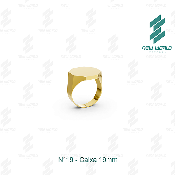 Arquivo de Anel Caixa Octogonal N°19 - Formato DXF, SVG - Tamanho 19 mm (para chapa de 0,5mm)