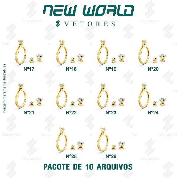 Pacote de Arquivos de Anel Solitario Caixa Magnética - Formato DXF, SVG - Tamanho de 17 a 26 mm (para chapa de 1mm)
