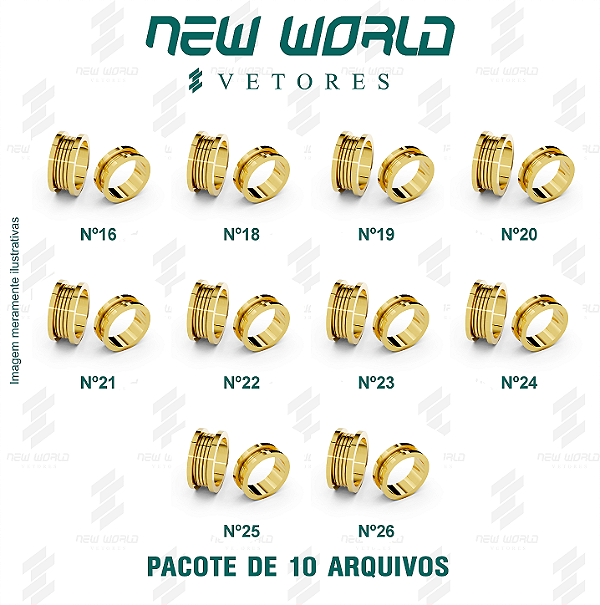 Pacote de Arquivos de Pares Alianças - Formato DXF, SVG - Tamanho de 16 e 26 mm