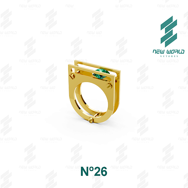 Arquivo de Anel Fenda com Pedra 8mm - Formato DXF, SVG - Nº26 (para chapa de 1mm)