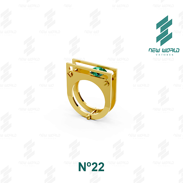 Arquivo de Anel Fenda com Pedra 8mm - Formato DXF, SVG - Nº22 (para chapa de 1mm)