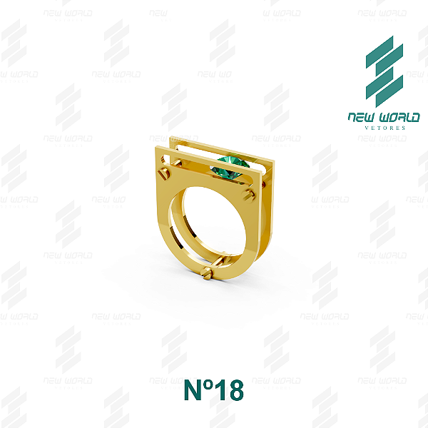 Arquivo de Anel Fenda com Pedra 8mm - Formato DXF, SVG - Nº18 (para chapa de 1mm)