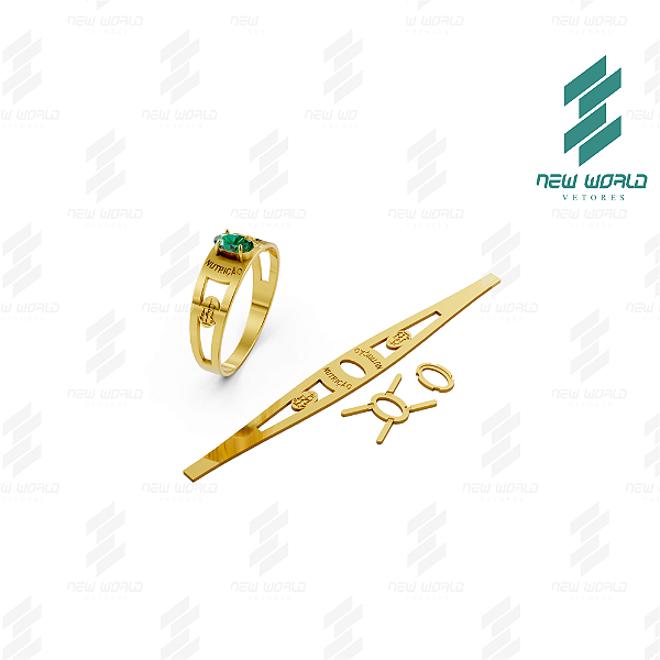 Arquivo de Anel Formatura Nutrição - Formato DXF, SVG - Nº29