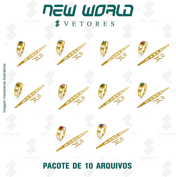 Pacote de Arquivos de Anéis de Formatura - Formato DXF, SVG - Tamanho de Nº29